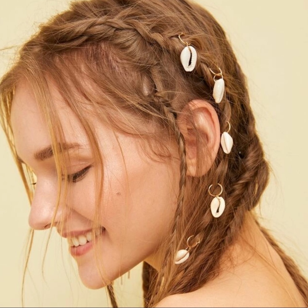 3/$30 Cowrie Shell Hair Ring Set of 5